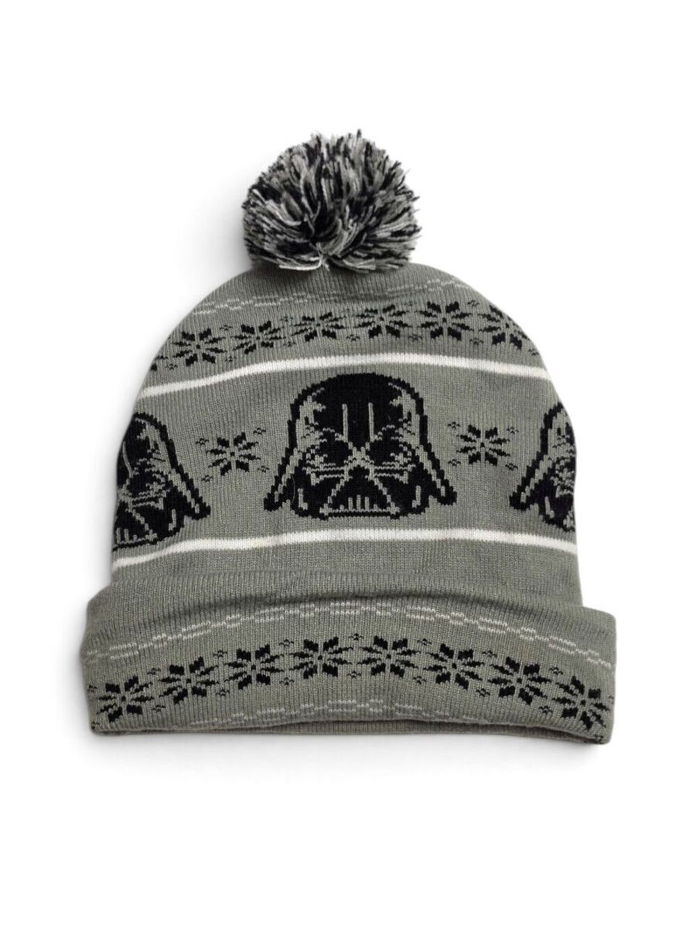 Star Wars Darth Vader Christmas Sweater Fair Isle Pom Pom Beanie Green